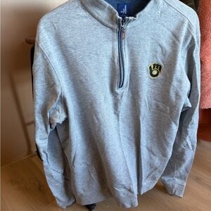 Brewers Gray Half-Zip Men's Sweater